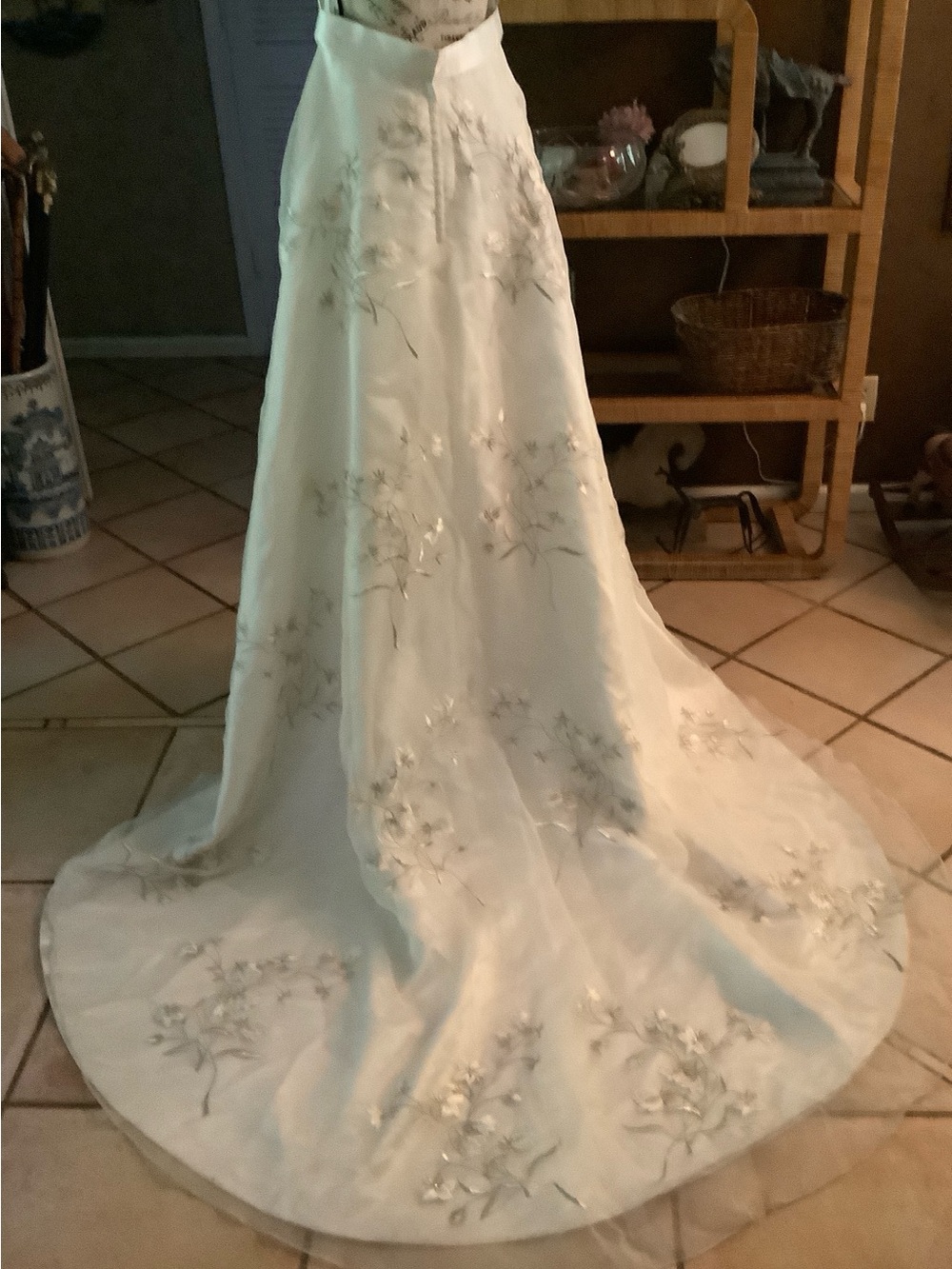 Oleg Cassini from David’s Bridal. White w/silver. Embroidered Bridal Skirt sz 12
